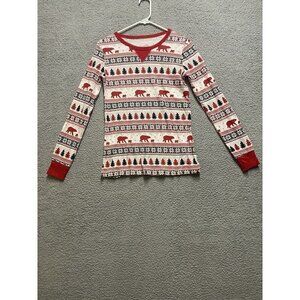 Wondershop Long Sleeve Thermal Christmas Crew Neck Top Fairisle Womens XS New